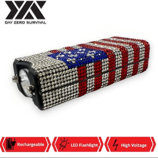 STUN GUN - US Flag Rhinestone Slim