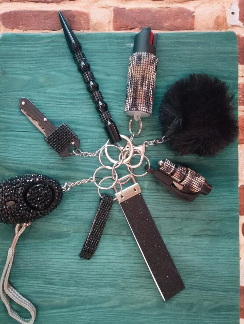 BLING-it Rhinestone 9 Piece Keychain Set