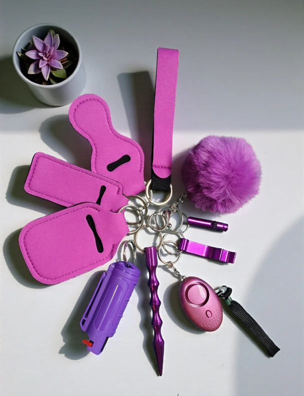 10pc SAFETY KEYCHAIN SETS - DISCONTINUED COLORS