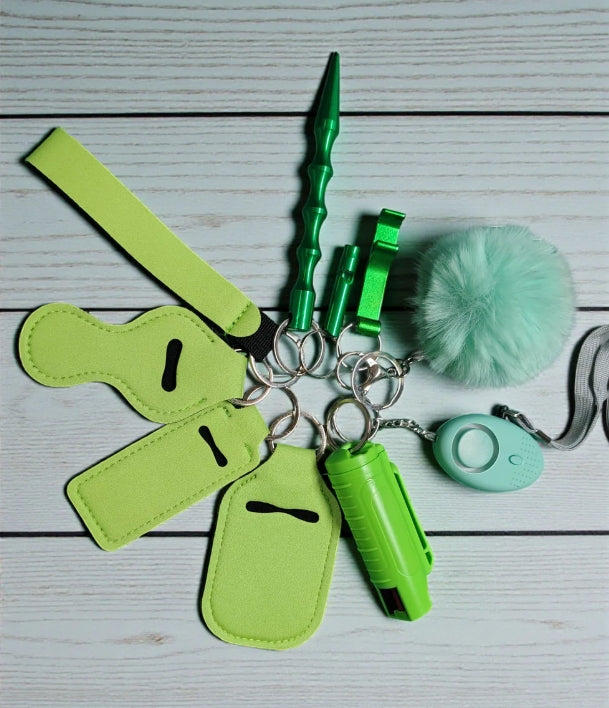 10pc SAFETY KEYCHAIN SETS - DISCONTINUED COLORS