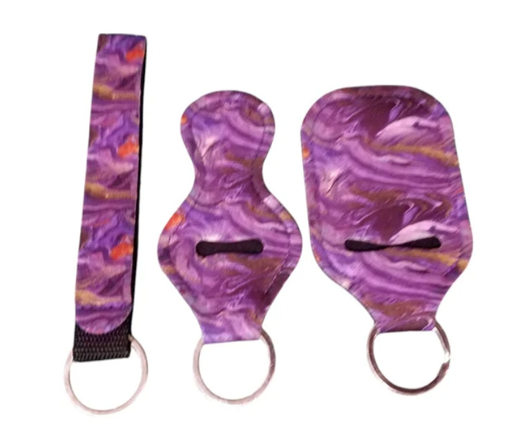 4 Piece Keychain Set with Pompom - Assorted Designs Wholesale