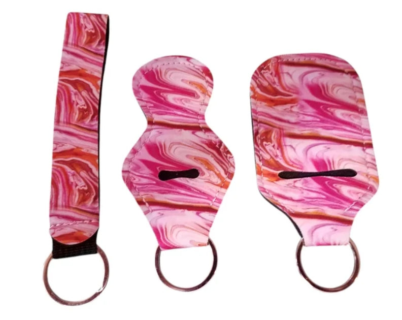 4 Piece Keychain Set with Pompom - Assorted Designs Wholesale