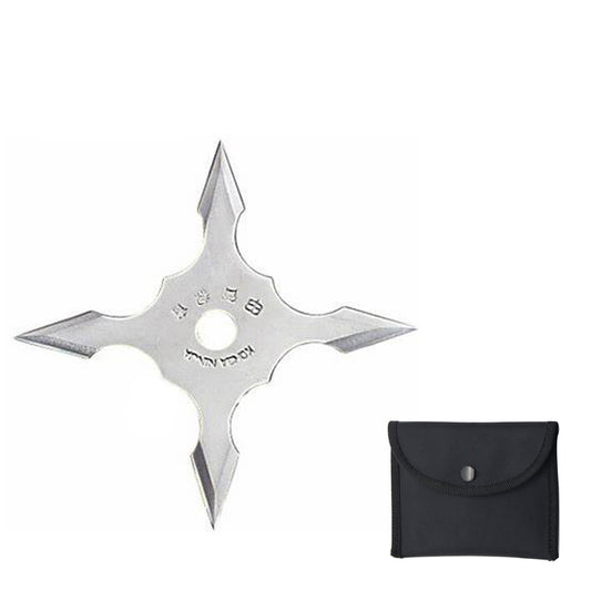 Last Shogun 4 Point Shuriken Ninja Star Silver