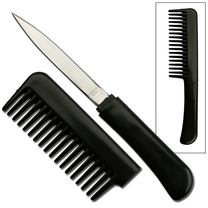 Black Comb With Hidden Blade Knife