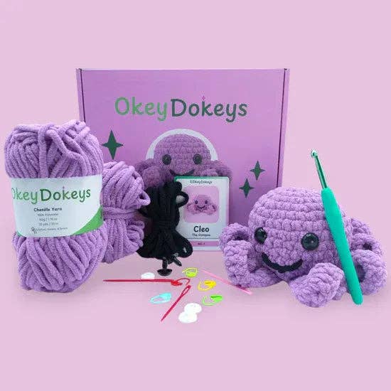Crochet Octopus Kit - Cleo the Octopus: Lavender Latte Purple