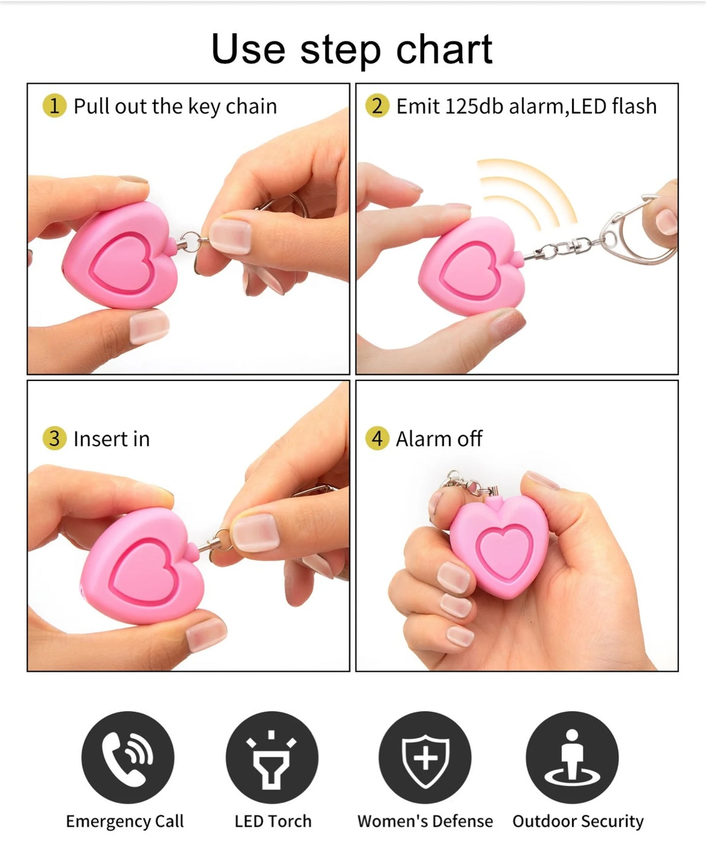 Wholesale Personal Alarm - Heart Collection
