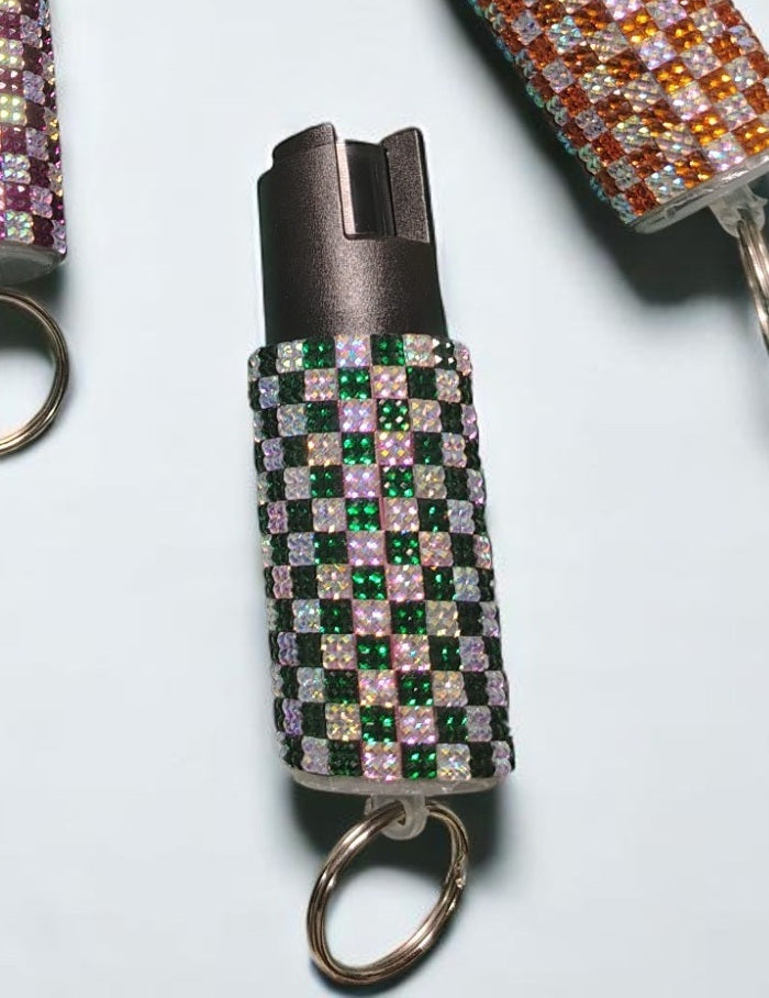 PEPPER SPRAY - PLAID RHINESTONE