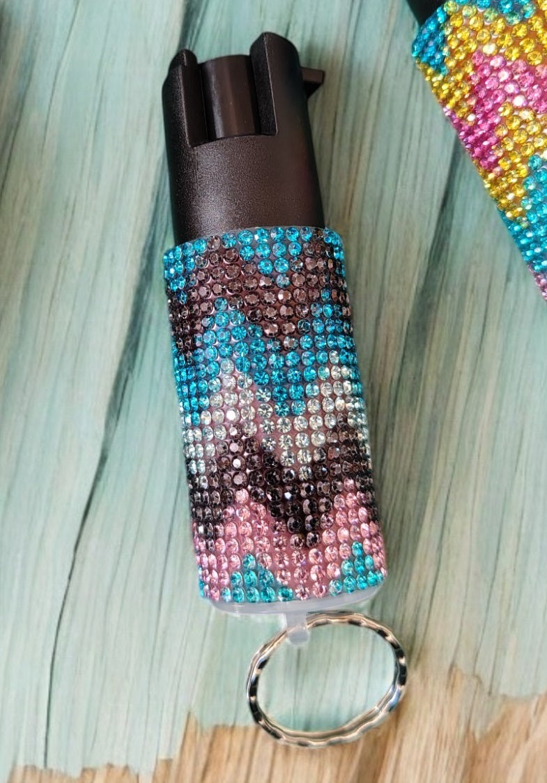 Print Rhinestone Pepper Spray by Gotham City Safety Wholesale