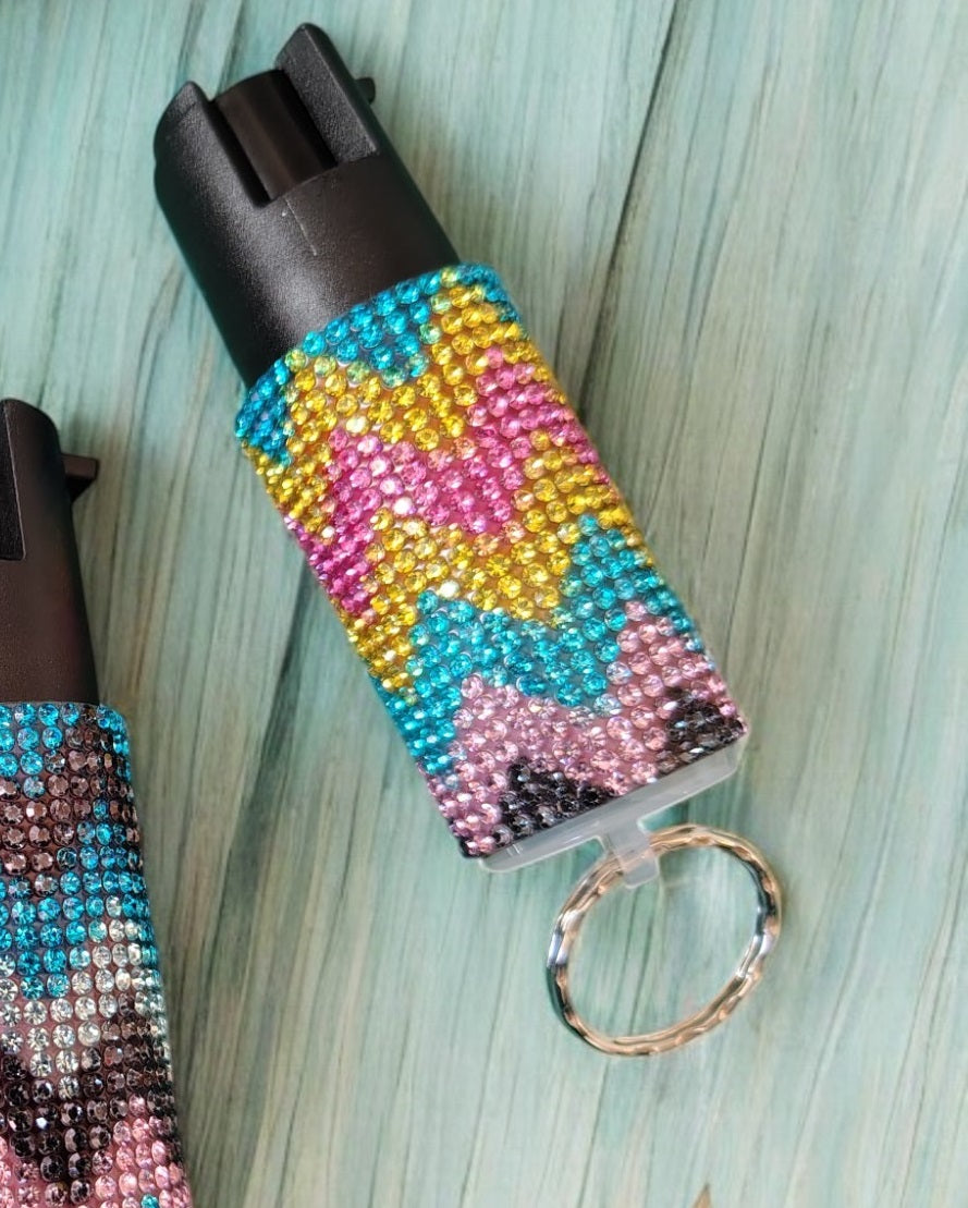 Print Rhinestone Pepper Spray by Gotham City Safety Wholesale