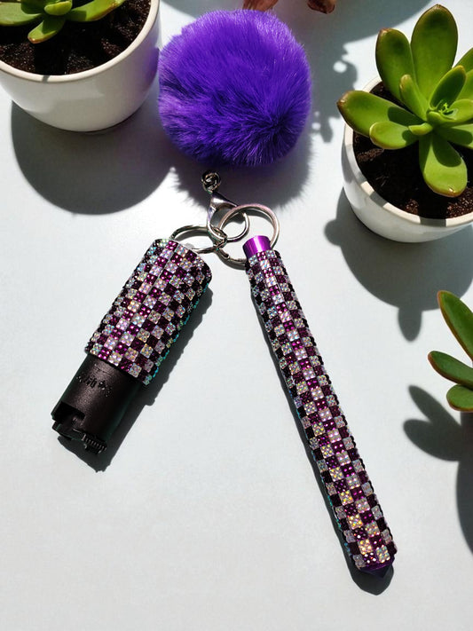 3 Piece Rhinestone Pepper Spray & Kubotan Set