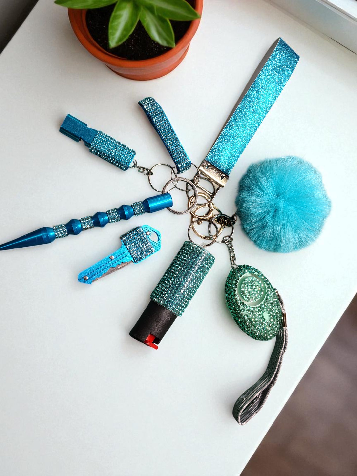 BLING-it Rhinestone 9 Piece Keychain Set
