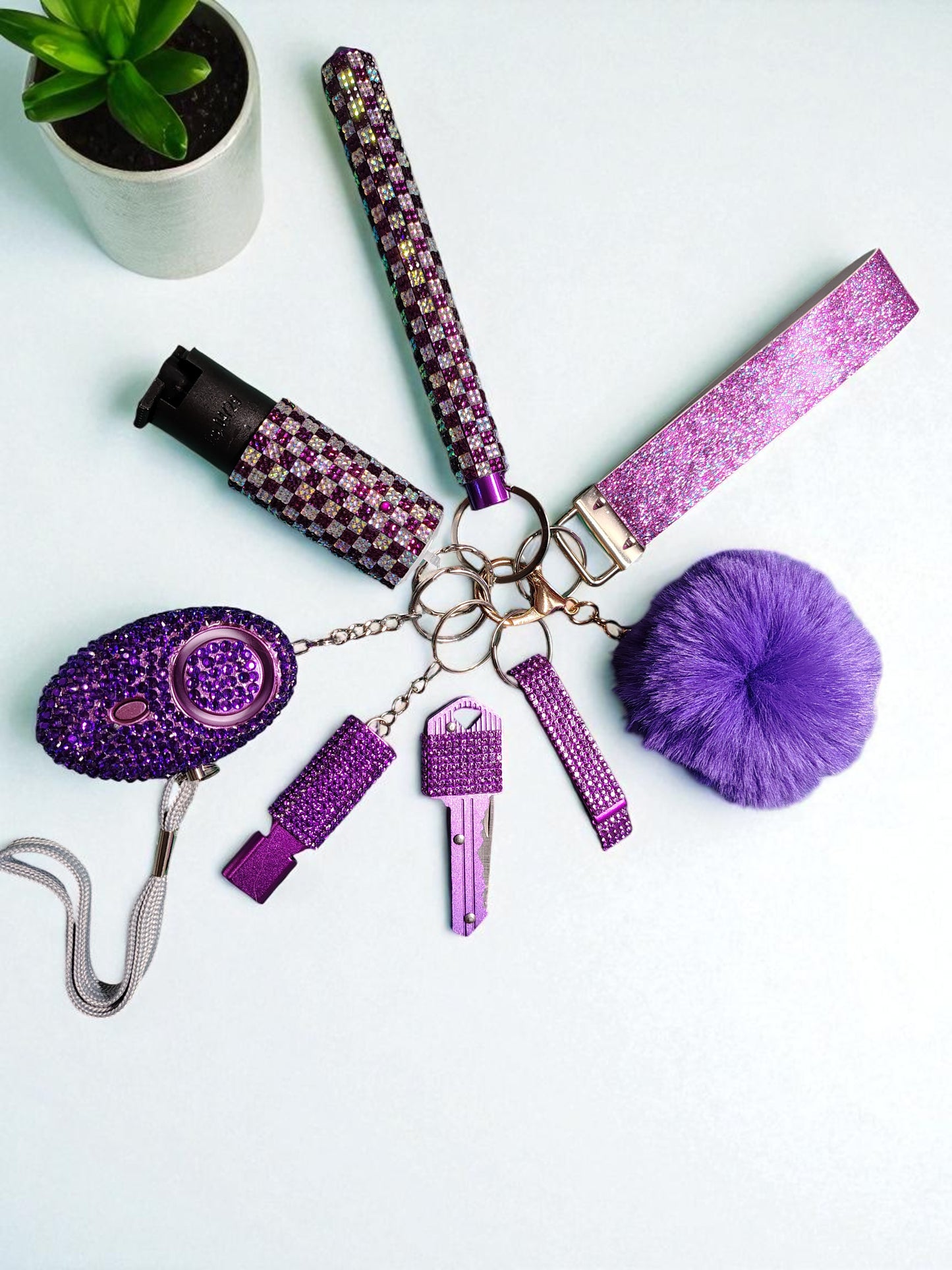 BLING-it Rhinestone 9 Piece Keychain Set