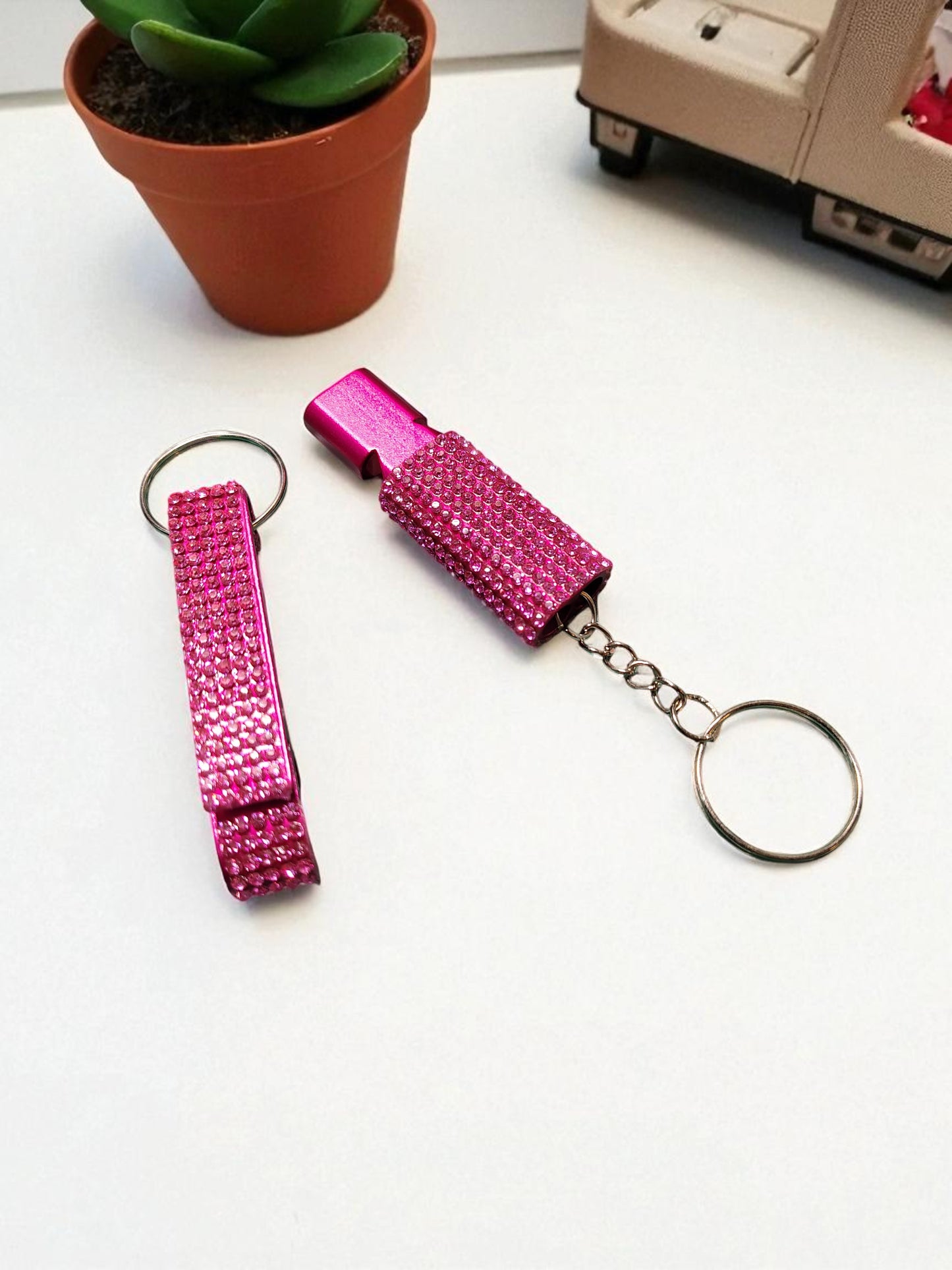 ACCESSORY KIT - 2pc Set Rhinestone Whistle & Bottle Opener