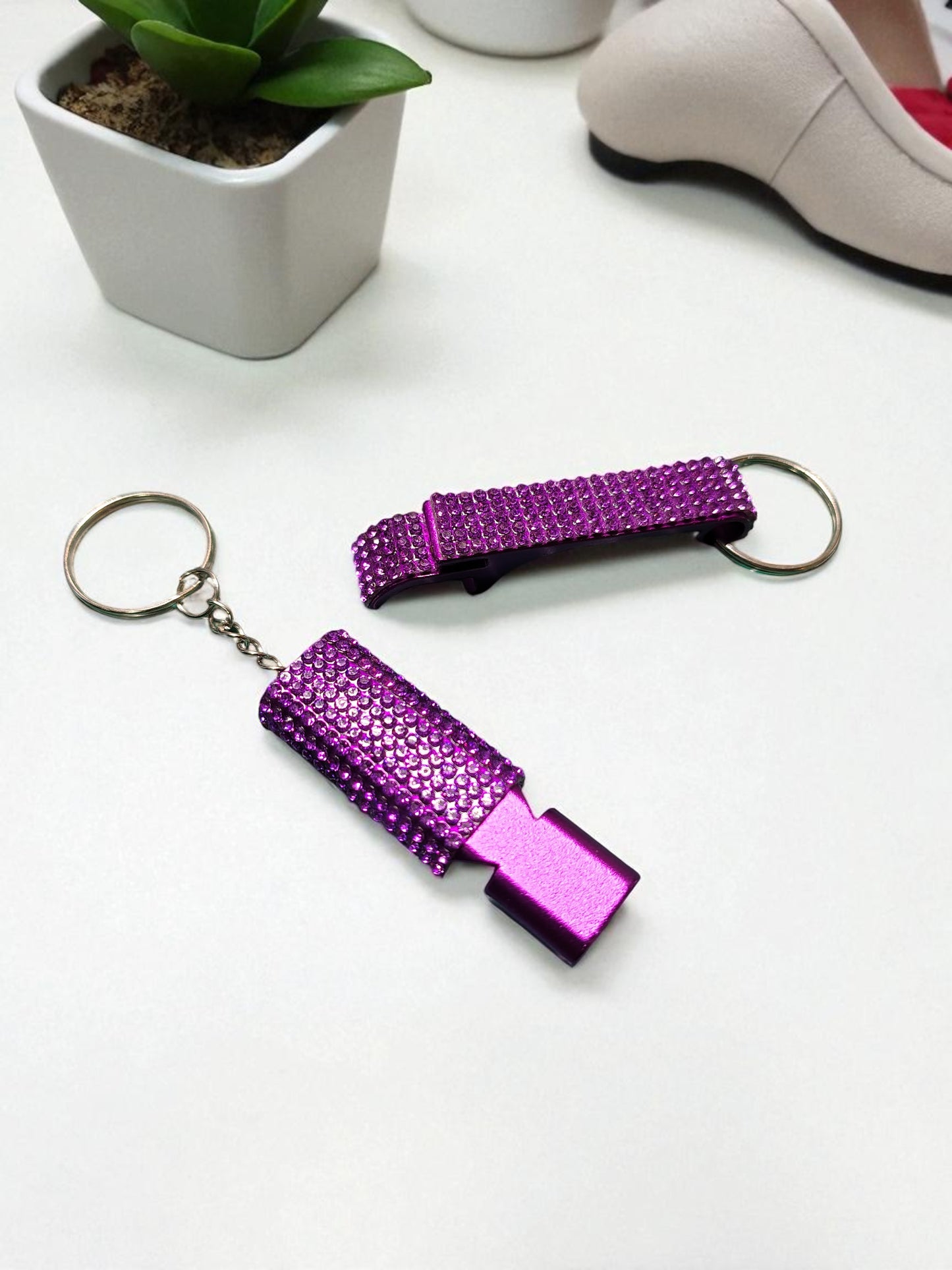 ACCESSORY KIT - 2pc Set Rhinestone Whistle & Bottle Opener