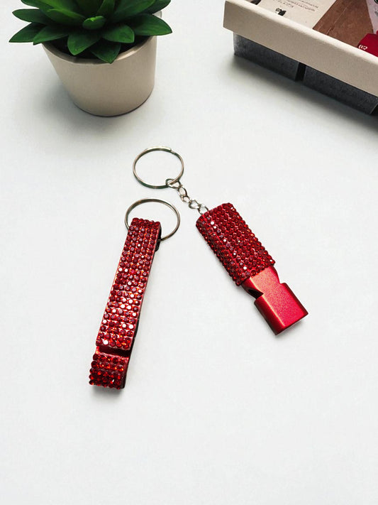 ACCESSORY KIT - 2pc Set Rhinestone Whistle & Bottle Opener