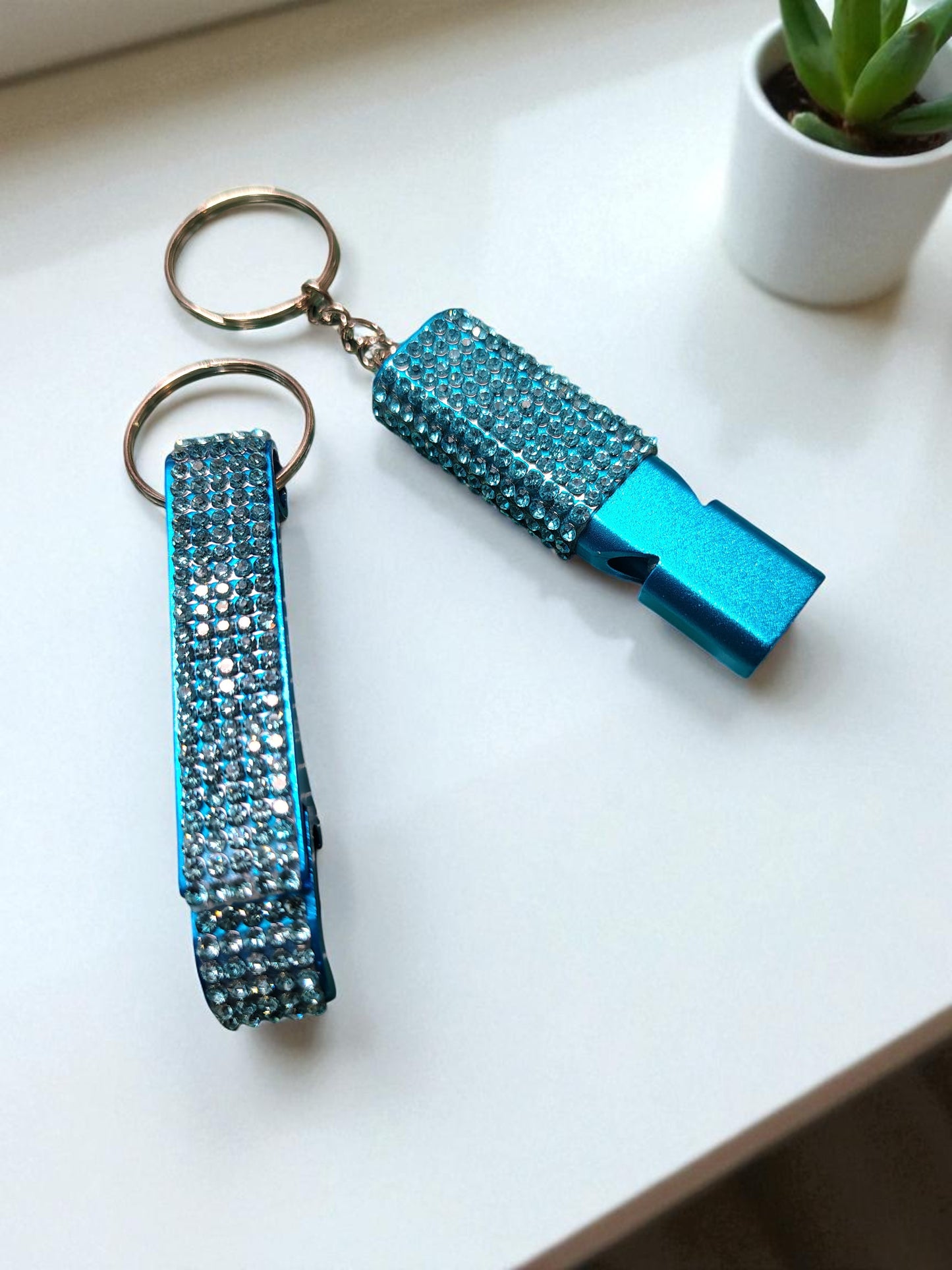 ACCESSORY KIT - 2pc Set Rhinestone Whistle & Bottle Opener