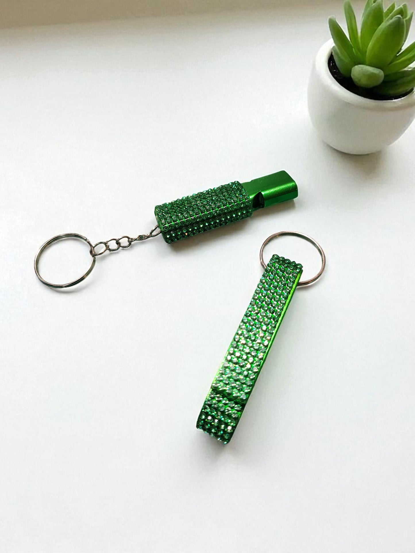 ACCESSORY KIT - 2pc Set Rhinestone Whistle & Bottle Opener