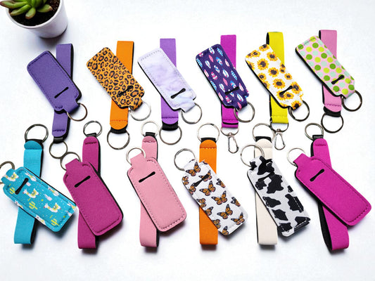 Set of 12 Wristlet/Lipstick Keychain Set - Assorted Designs