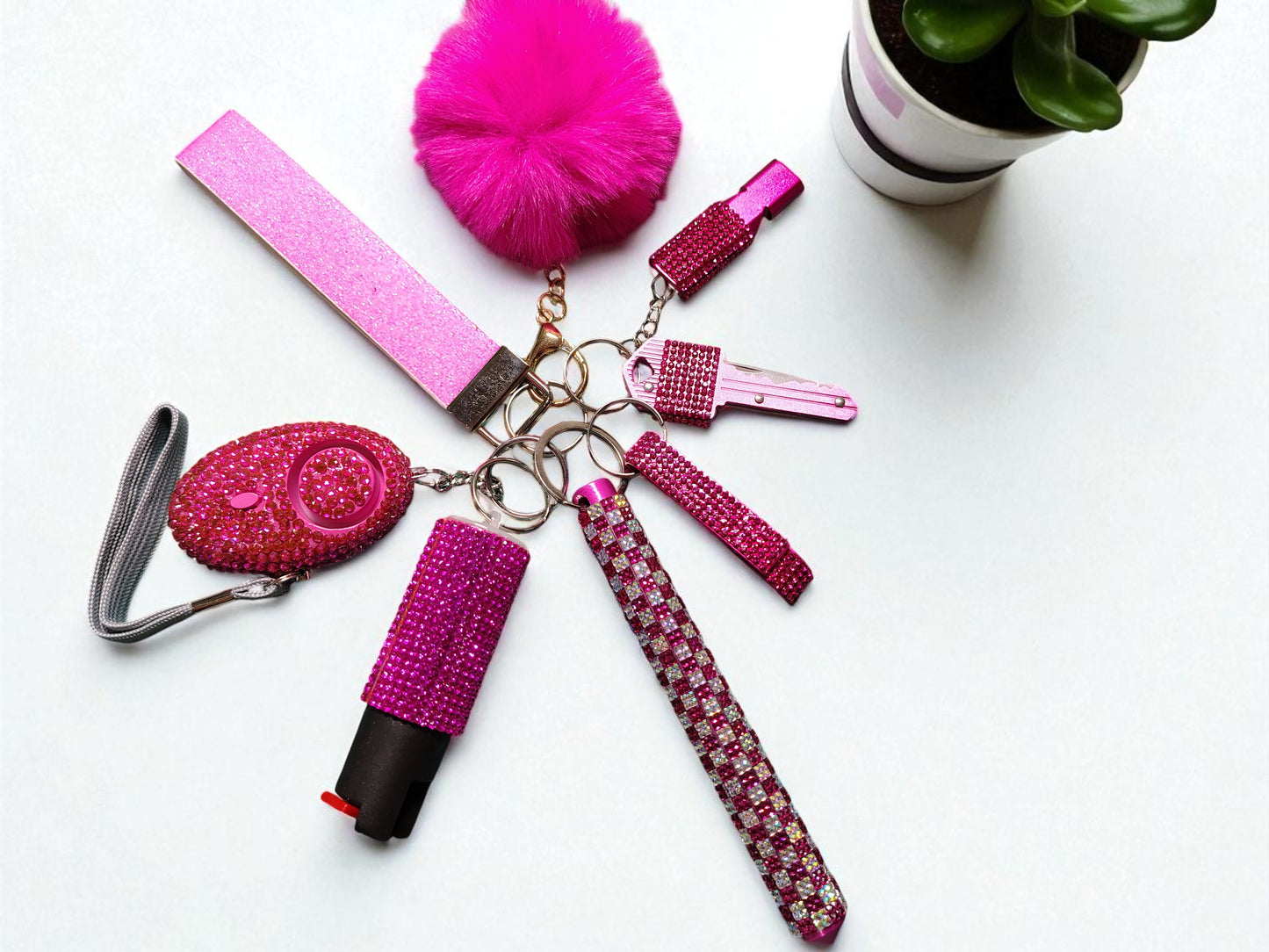 BLING-it Rhinestone 9 Piece Keychain Set
