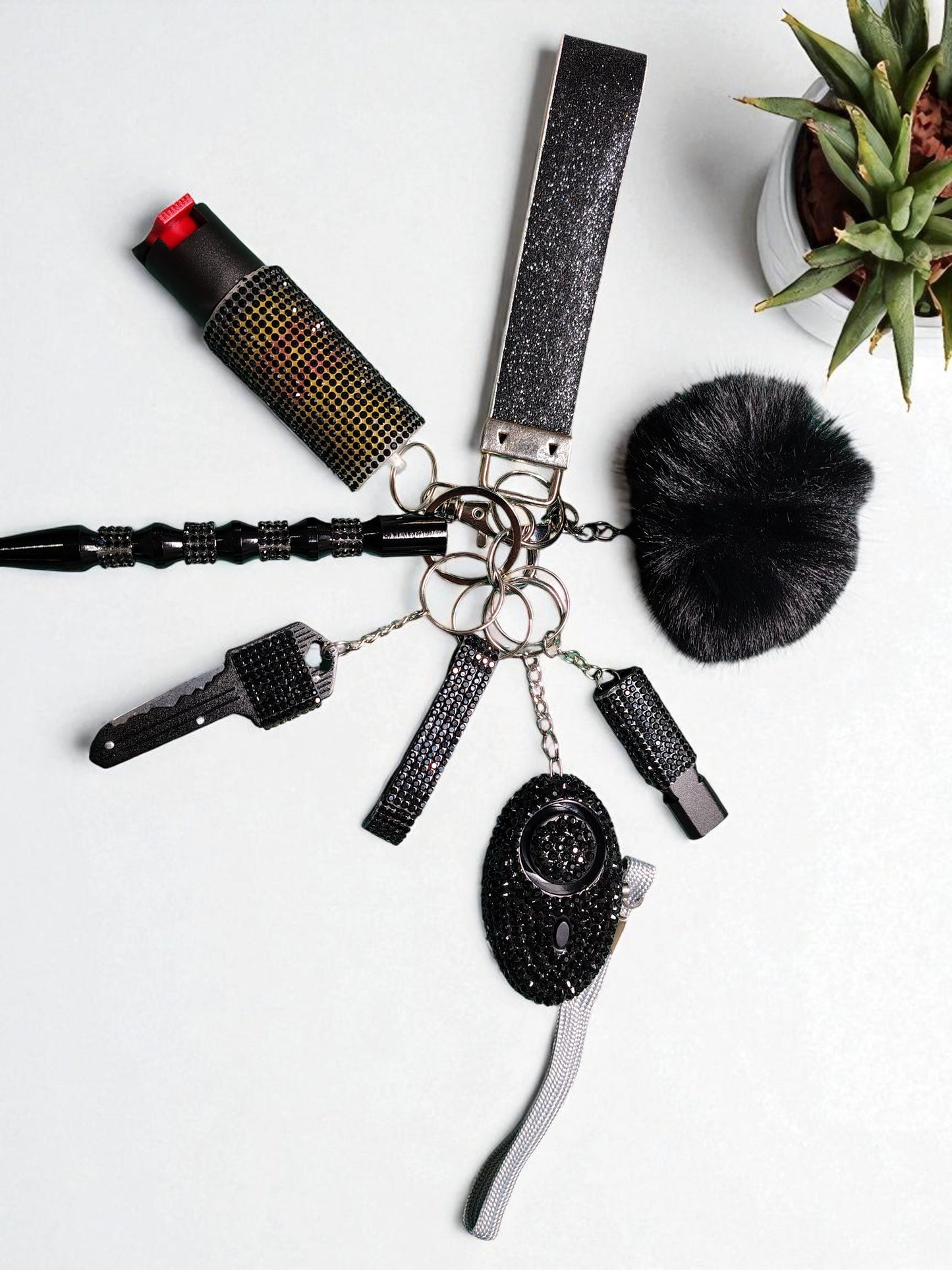 BLING-it Rhinestone 9 Piece Keychain Set