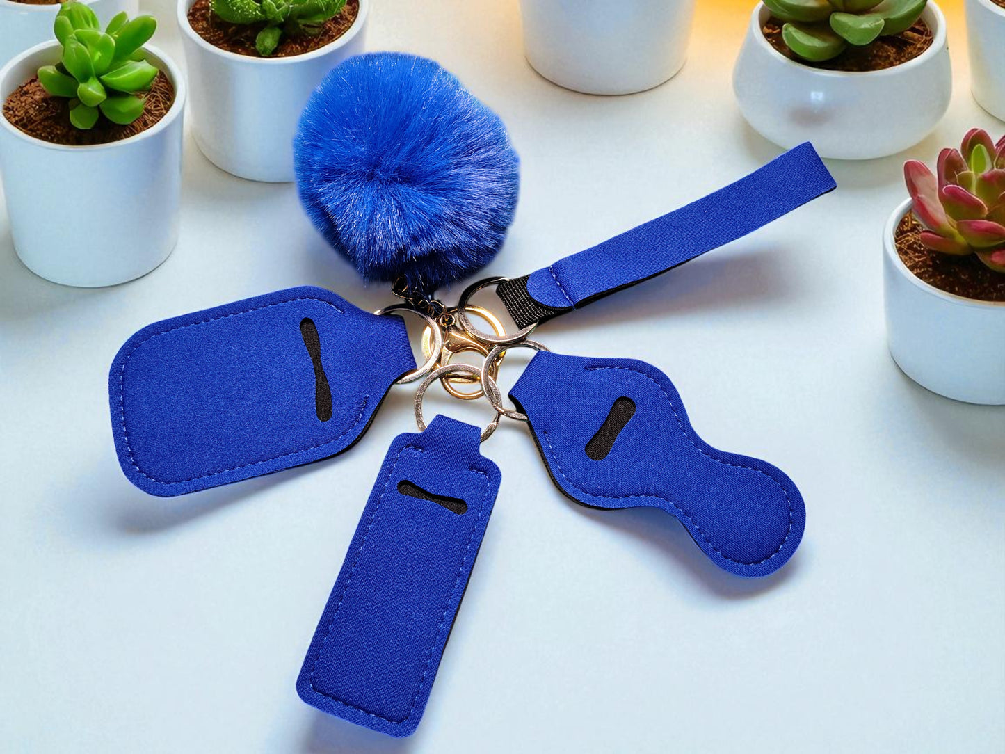 Solid 5 Piece Keychain Set