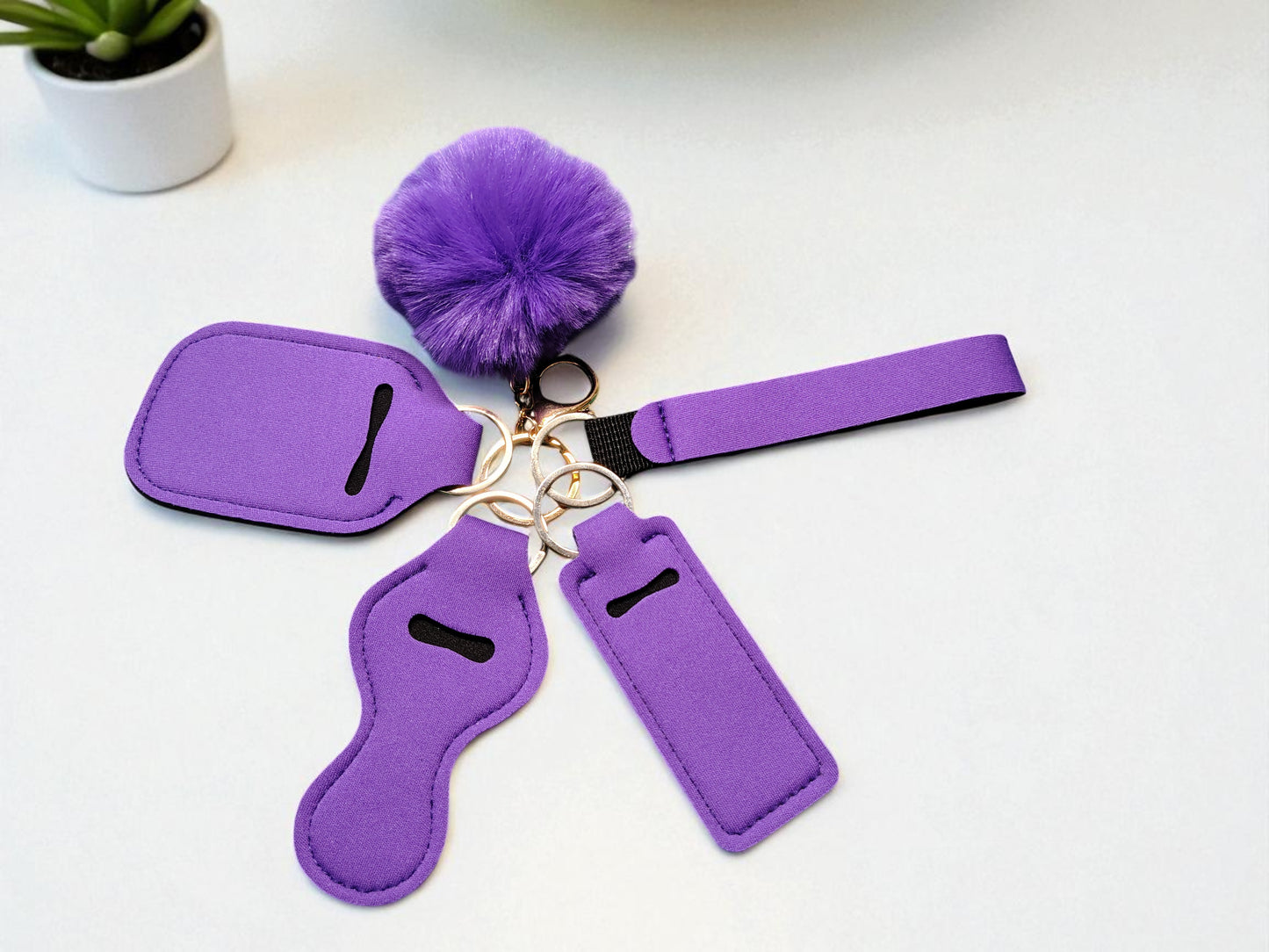 Solid 5 Piece Keychain Set