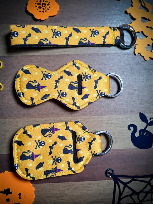 3pc Cat and Bat Halloween Keychain Set